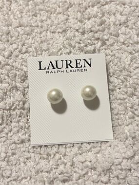 Ralph Lauren Cream Pearl Stud Earrings